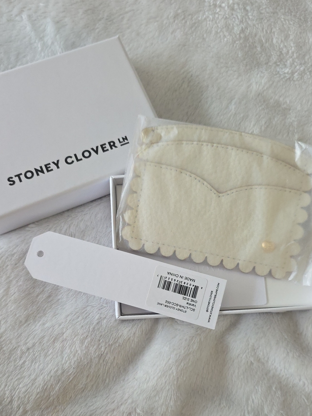 Stoney Clover Vanilla Leather Card Vase NWT with Box